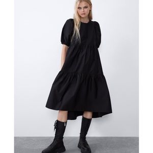 Asymmetrical poplin dress